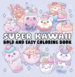 Kawaii Coloring Comic Book - Bold, Easy-to-Color, Cute Characters, Unique Shapes, Fun Designs for Creative Activity, Children's Literature & Art Book, Kawaii Snacks-Themed