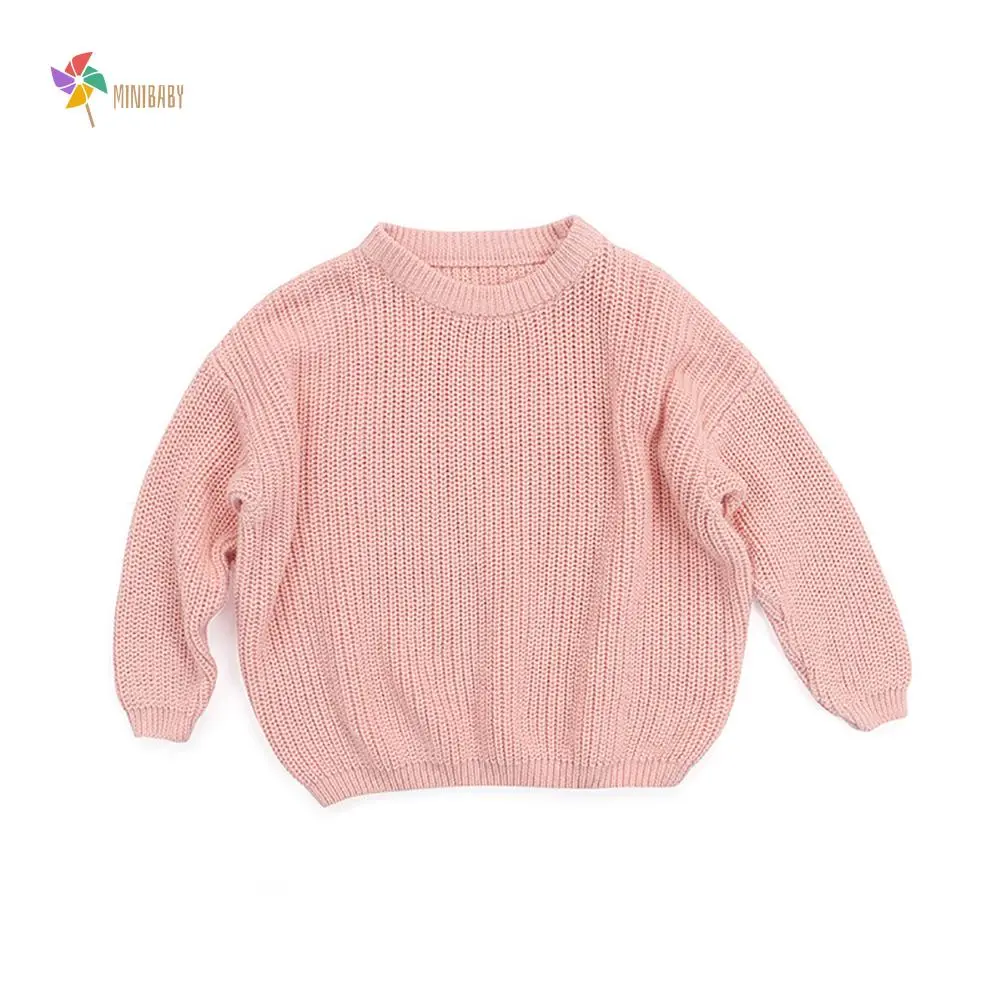 Solid Knit Wool Pullover Sweater for Baby & Toddler Boys and Girls, Warm Casual Long Sleeve Baby Clothing, Long Sleeve Shirt, Warmth, Knit Sweater, Solid Pattern, 12-18 Months, 2-3 Years