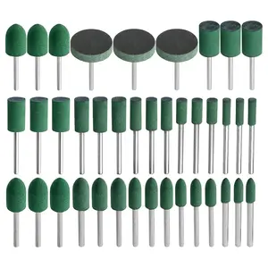 39Pcs Rubber Polishing Bits Set Rubber Buffing Bit Tips Grinding Wheels Silicone Rubber Nail Drill Bits for Rotary Tools - 1/8" Shank Manicure Stainless Steel Cutics