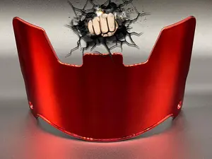 UV RED Chrome Plated Full Size Visor (Display Only) Replica,Speed,Schutt,Flex, Etc..