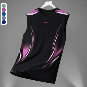 Men's Fresh Dynamic Gradient Flame Printed Muscle Singlet - Athletic Tank Tops, Sleeveless Vest, Activewear for Fitness, Performance Workout Apparel Ideal Gym, Gymwear, Cute Gift and Outfit Completer, Modern Design