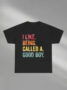 I Like Being Called A Good Boy Graphic Tee - Vintage Distressed Multi-Color Letter Print Casual T-Shirt