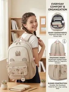 Cute Little Bear Backpack  | Large Capacity, Ergonomic & Lightweight | Spine-Friendly School & Travel Bag work