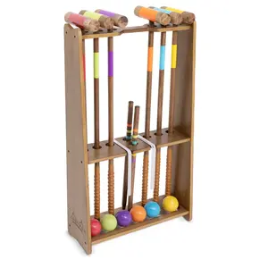 GoSports Premium Wood Stained Six Player Croquet Set