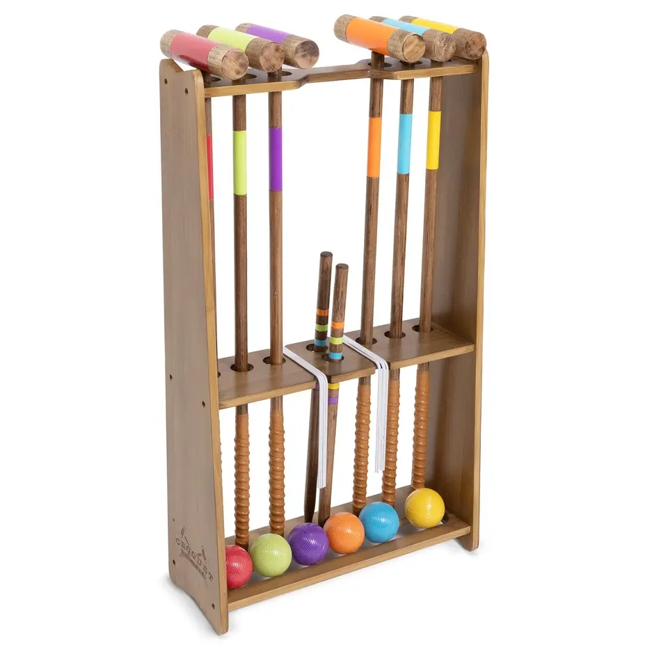 GoSports Premium Wood Stained Six Player Croquet Set GoSports Premium Wood Stained Six Player Croquet Set