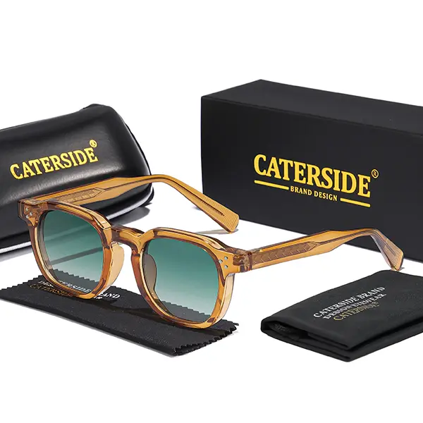 CATERSIDE Retro Square Frame Eyewear, Full Rim Vintage Design with Gradient Lenses and UV400 Protection, Stylish for Gift & Travel, Square Frame Sunglasses, Sunglasses For Women, Unisex, Statement Frame Glasses
