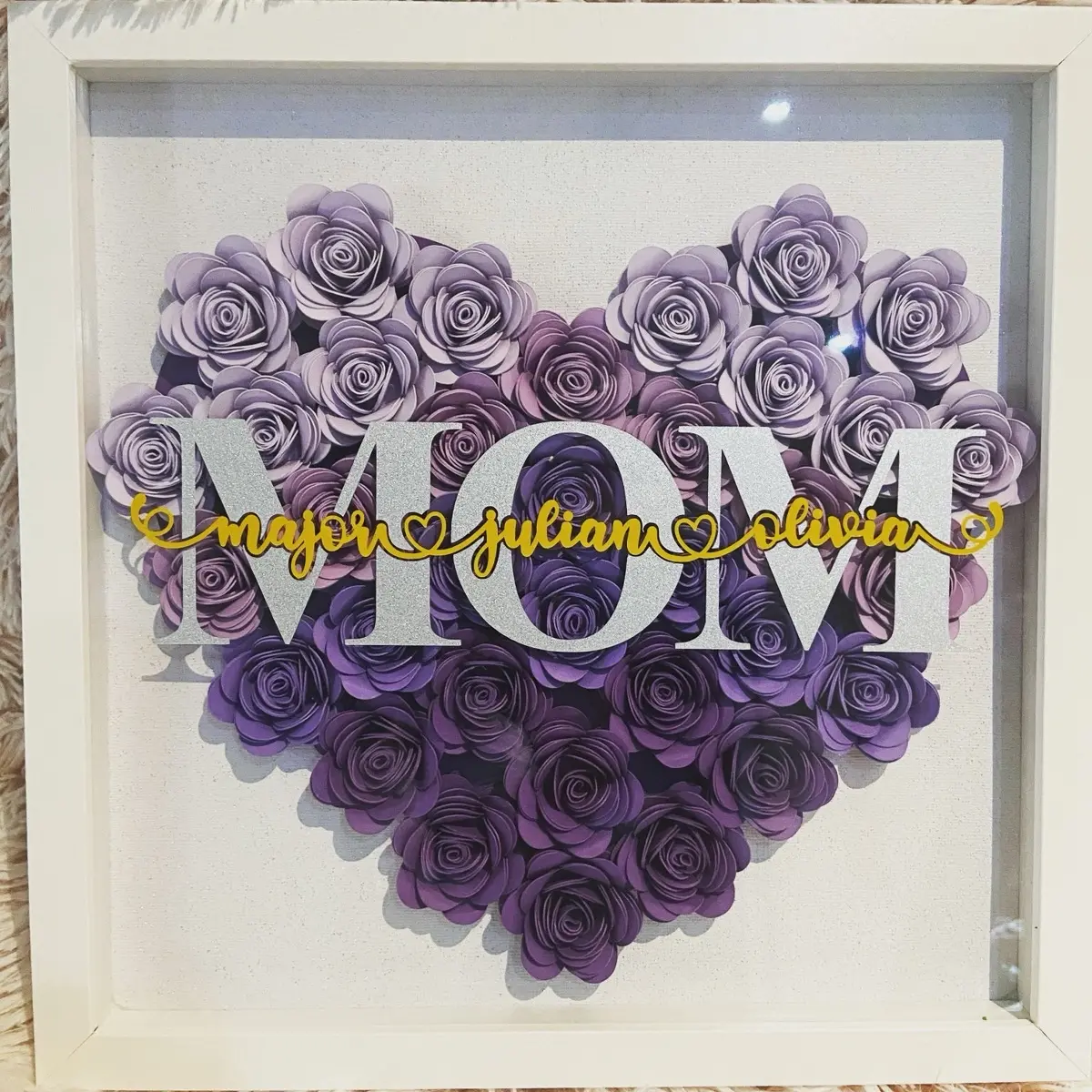 Mothers Day Shadow Box, paper flower Shadow box, Mothers day Gifts, Mothers Day