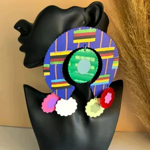6/ KITA-KENTE: afrocentrics prints inspired oversize stud Acrylic earrings
