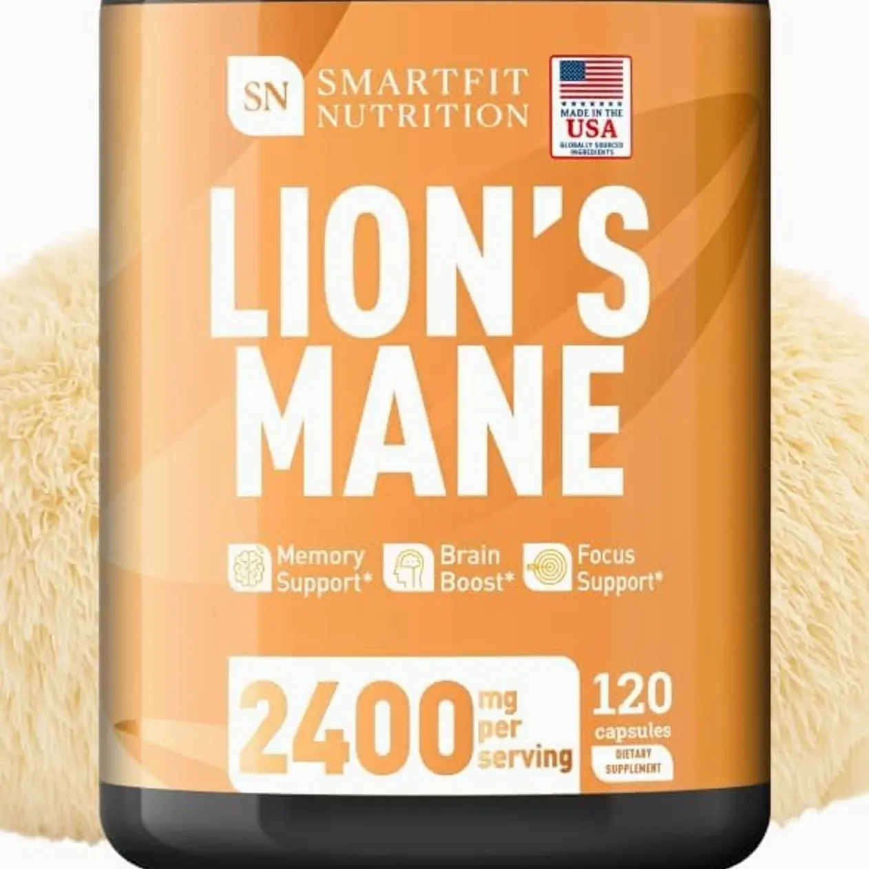 Lions Mane Supplement Capsules - Mushroom Supplement - Focus Factor - Immune Support - Brain Supplements for Memory and Focus - Made in USA - 120 Capsules