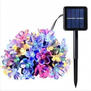 1PC，Solar Flower String Lights 7m/50led, Outdoor Solar Fairy Lamp, Waterproof Ip44, 8 Modes, Garden & Courtyard Decor#SolarStringLights #SolarFlowerLights #OutdoorLighting #GardenDecor #FairyLights #WaterproofLights #PatioDecor #8ModesLights