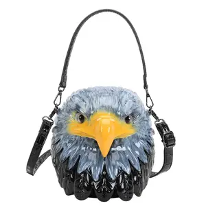 Eagle Head Shaped Crossbody Bag for Women, 3D Animal Novelty Handbag with Top Handle & Shoulder Strap
