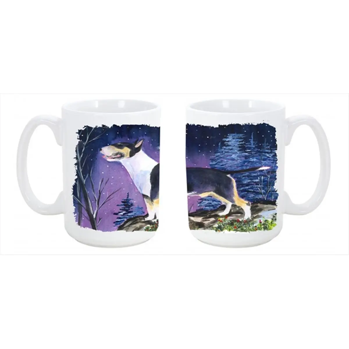 212 MAIN Printed Bull Terrier Animal Design Mug - 15oz Large Reusable Ceramic Coffee Mug, Dishwasher-Safe, Microwave-Safe, Versatile for Tea & Drinks, Animal Design Mugs