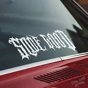 Slide Good Vinyl Decal - Custom Cut 8" to 24" - Premium Automotive-Grade Vinyl with Mirror Chrome Finish, Glossy White Options & Two-Tone Design