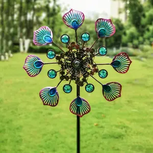 Flower Design Windmill, 1 Count Outdoor Garden Decorative Wind Spinner, Decorative Windmill for Yard Lawn Patio Garden, Garden Accessories