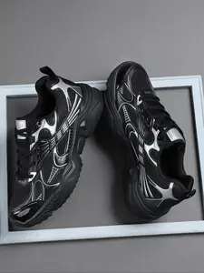 Men's Lightweight Athletic Running Shoes, Breathable Low-Top Sports Sneakers, Shock-Absorbing Rubber Sole, Ideal for Casual and Training Wear