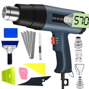 Complete Car Vinyl Wrap Tool Kit | Electric LCD Heat Gun, Squeegee, Cutter | Perfect for Car Wrapping, Window Tinting Kit, Paint Protection Film, and Decals | Ideal for Graphics and Decal Installation, DIY Use