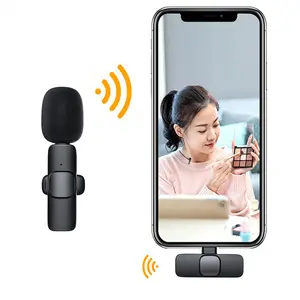 Wireless Microphone One-to-Two Lavalier Clip-on Mobile Phone Live Streaming Equipment Bluetooth Receiver Wireless Lavalier Microphone