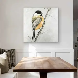 Begin Home Decor C1MP3232DINWC3 32 x 32 in. Small Coal Tit - Contemporary Metal Print Wall Art for Home Decor