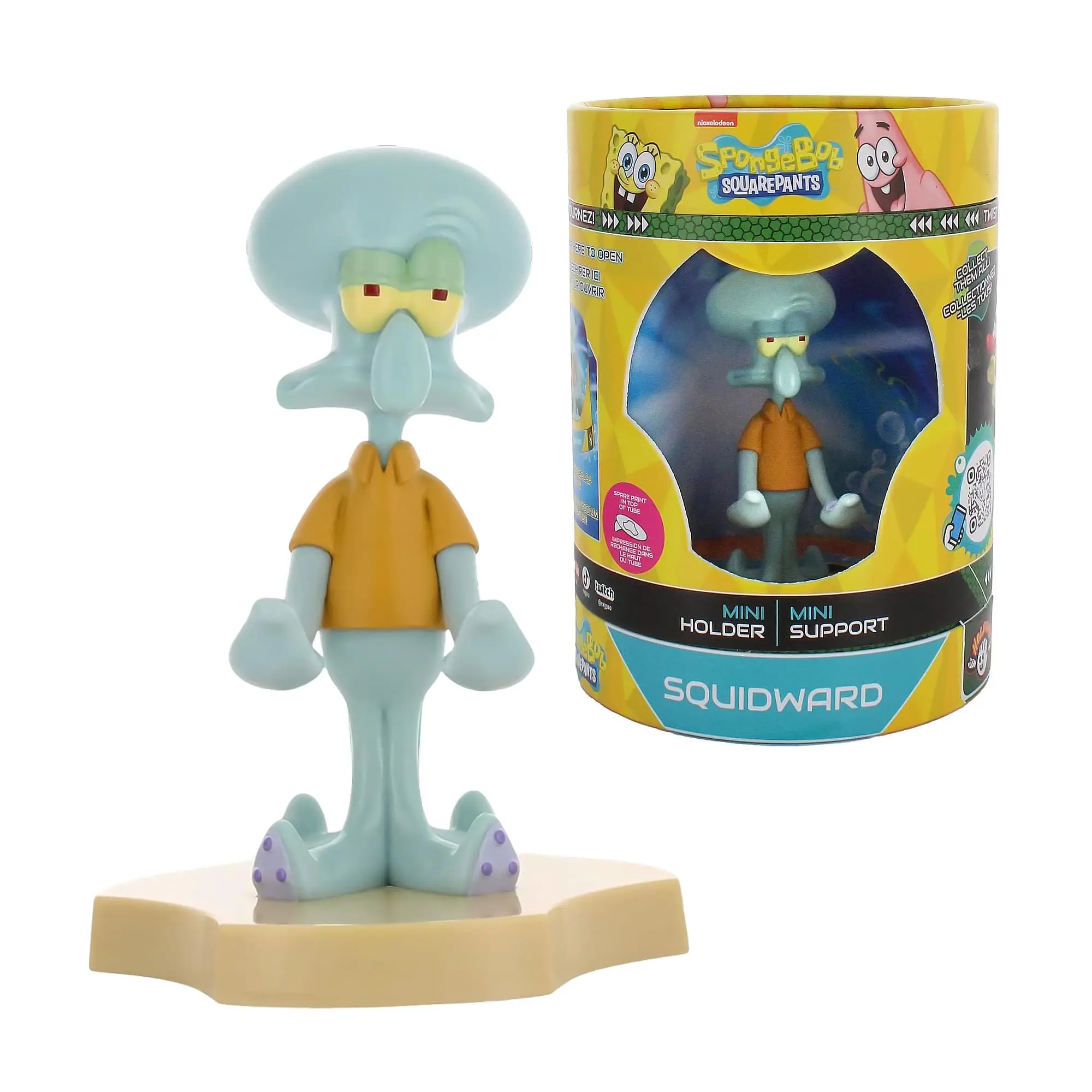 SpongeBob SquarePants Squidward Holdems Mini Phone Stand, Classic Novelty Toy Accessory for Smartphone, Cellphone, Mobile Devices