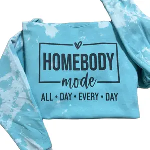 Homebody Mode Acid Washed Crewneck Sweatshirt - Versatile Homewear, Comfortable Fit, Ideal for Everyday Wear - Hoodie, womenswear