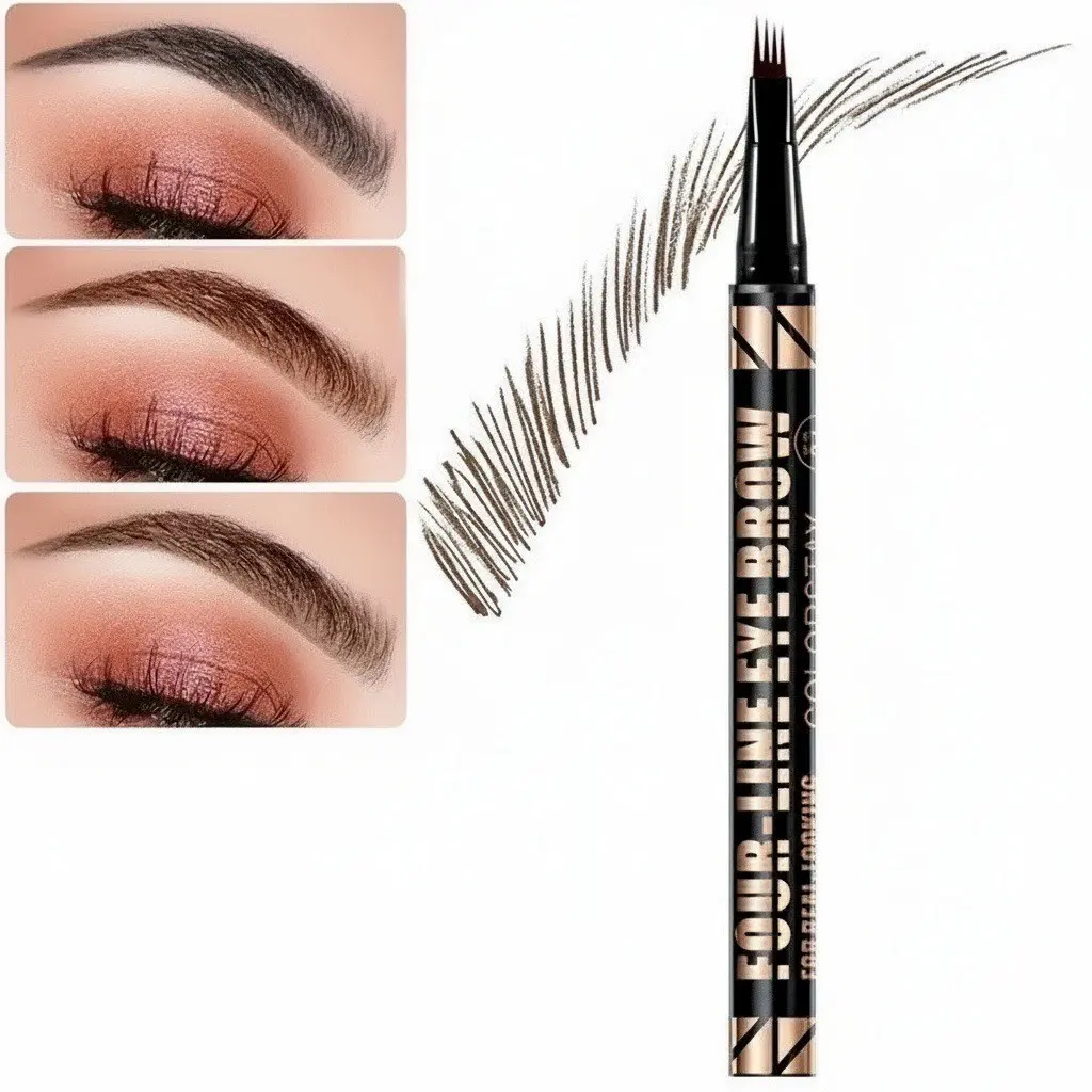 4-Head Eyebrow Pencil (1 Piece Per Pack), Long Lasting Waterproof Sweatproof, Precise Tip Define Eyebrows, Precisely Sculpted Brows, Eyebrow Shape, Suitable for All Skin Types, Fashion Design, Cosmetic, Makeup Products