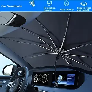 Universal Car Windshield Sunshade, Easy Install Foldable, Heat Protection for Cars Suvs Trucks, Summer Essential, Travel Camping Use