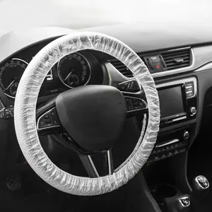 SCUARI Disposable Steering Wheel Covers, Transparent Car Accessories, Plastic Steering Wheel Cover, Steering Wheel Protector (Translucent-50pcs)