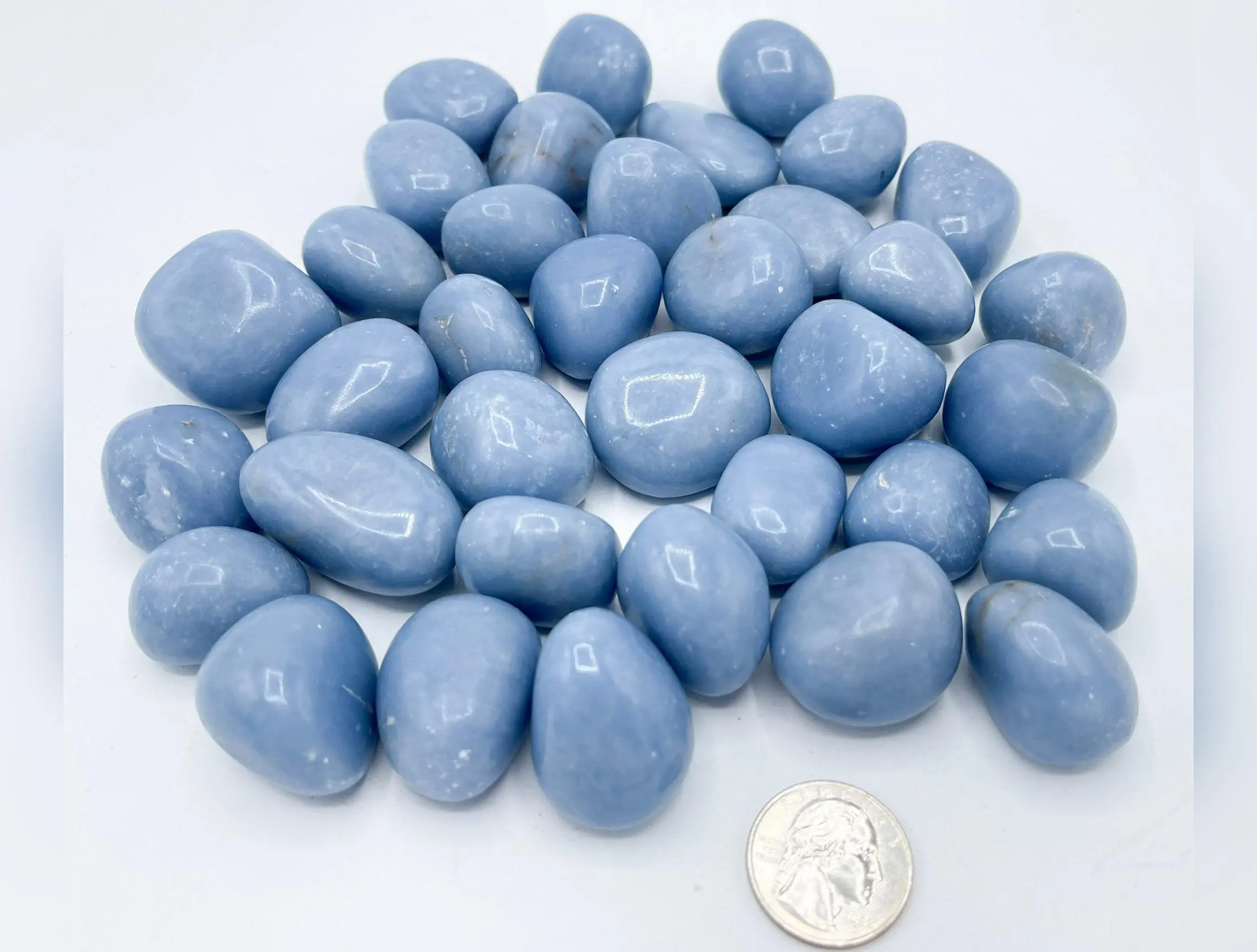 Angelite Tumbled Stones | Wholesale Angelite Tumbled Stones | Wholesale