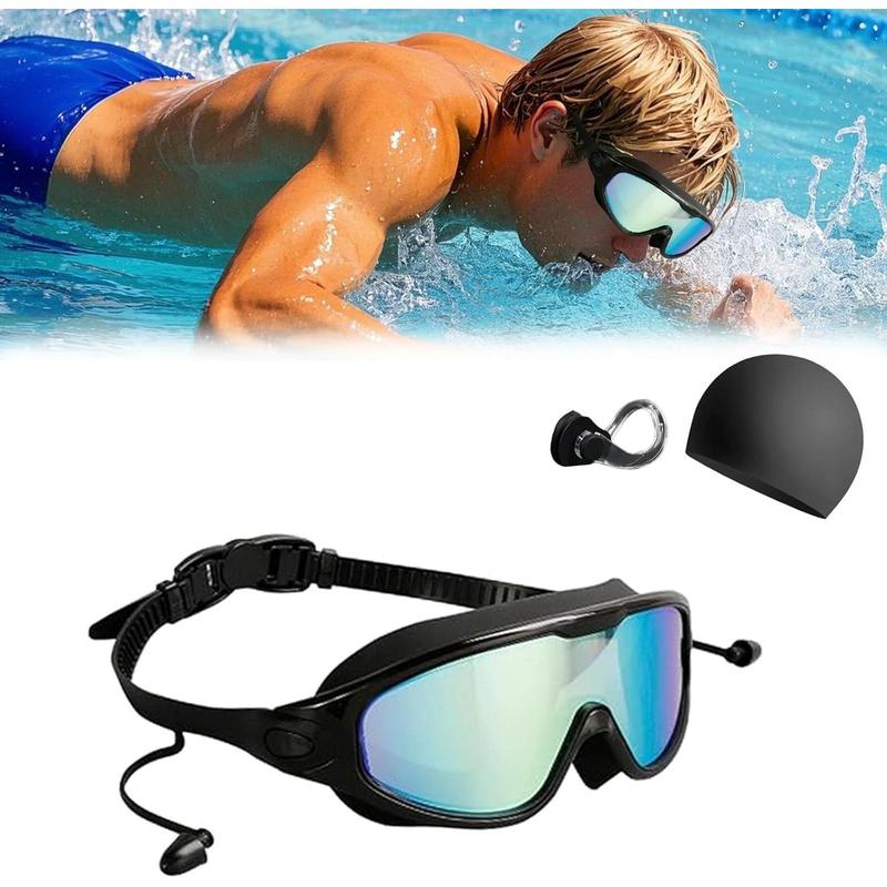 Swim Goggles , Wide View Anti Fog&UV Swimming Goggles for Audlt, No Leaking Swim Glasses for Men Women Kids