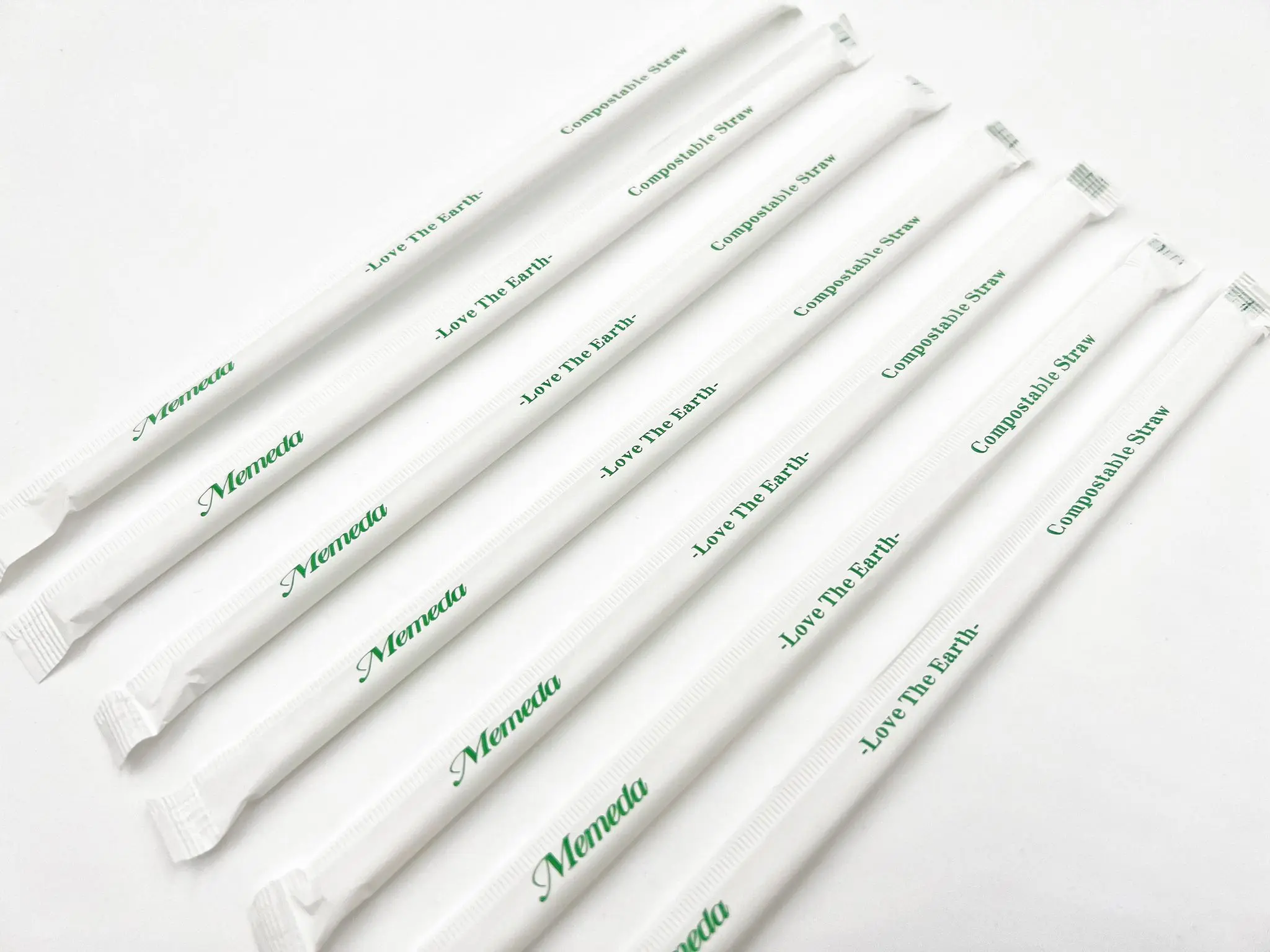MEMEDA 6mm Eco-Friendly /Compostable Straw 100 pieces/ bag*4 -Single Wrapped