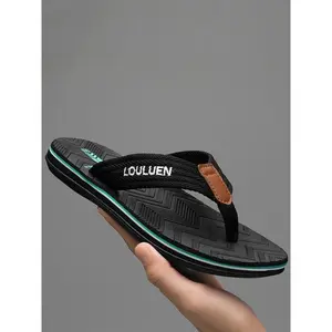 Men's New Fashion All-match Letter Label Design Slippers, Casual Soft Comfortable Home Slippers, Non-slip Slippers for Indoor & Outdoor WearGift