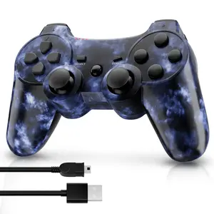 ISHAKO Wireless Game Controller for PS3/PC/Laptop, Wired for PS2, With Double Vibration, Six Axis Gyroscope, Motion sensing, upgrade Gamepad, P3 Orange