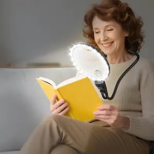 10X 30X Large Magnifying with Light for Reading, Hands Free Magnifying with 3 Color LED Light, Flexible Gooseneck Magnifier for Reading,Sewing,Close Work, Seniors