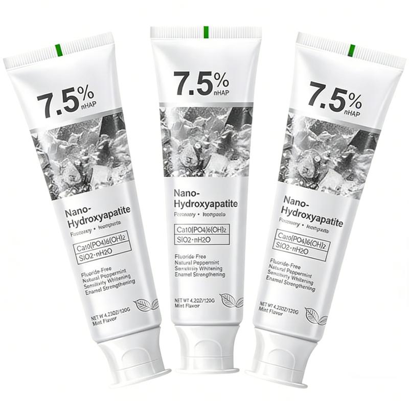 3 PCS 7.5% Toothpaste - Nano Hydroxyapatite for Enamel Strengthening & Teeth Whitening,Enamel Repair, Fluoride-Free & Sensitive Teeth Friendly