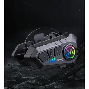 Motorcycle Helmet Bluetooth Headset Stereo Sound Voice Control Hands-Free Calling 2000mAh with Ambient Light	