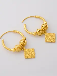 ✨ Golden Glow Alert!​ These Honeycomb Square Hoopswith textured beads = vintage luxury 💫 Perfect for turning heads at parties or adding charm to your everyday look!