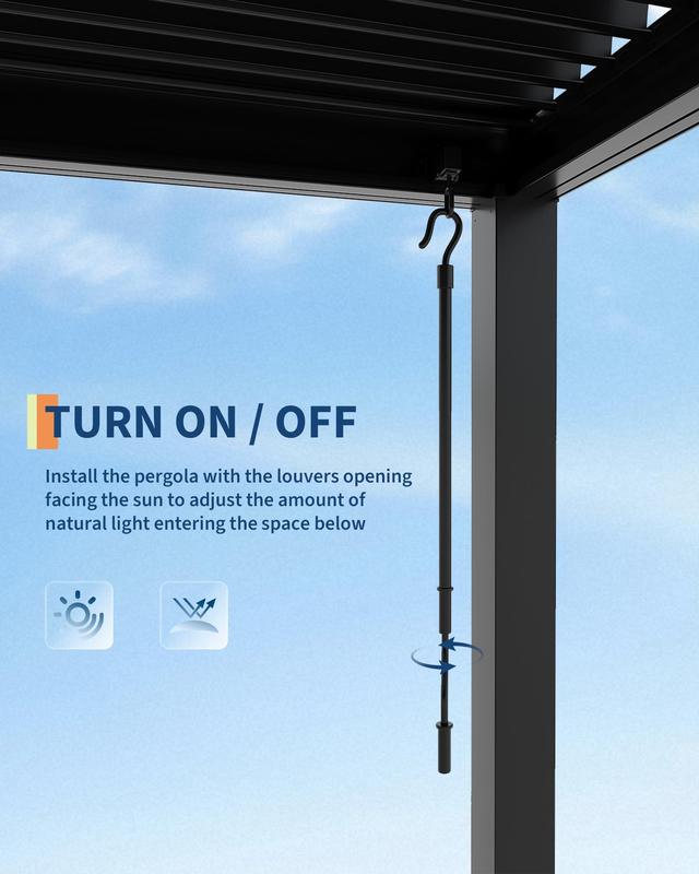 Louvered Pergola 12' x 20',Outdoor Aluminum Pergola,Hardtop Gazebo,Modern Style with Adjustable Louvers,Reinforced Aluminum Frame,Integrated Drainage System,for Deck Garden Yard(Grey)