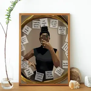 Black Girl Printable Art, Affirmation Wall Decor, Aesthetic Black Woman Art, Inspirational Room Poster