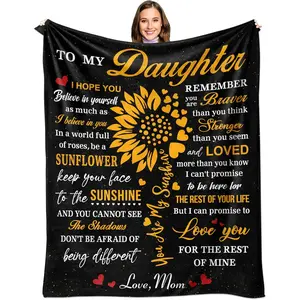 Christmas Daughter Love from Mom Blanket for Mom, Home Decor For Bedroom, Soft Blanket For Couch, Christmas Gifts For Mom, Mom Throw Blanket For Birthday Gifts, Mom Blanket For Women
