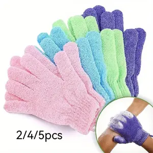 Colorful Exfoliating Gloves Set, Dual-Sided Bath Mitts, Perfect for Spa, Massage, Body Scrub, Gift Idea, 2/4/5 Pieces
