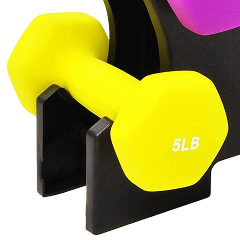 BalanceFrom Neoprene Dumbbell Set with Rack, Nonslip Coated Weights for Women and Men, Strength Training, Multiple Sizes and Colors