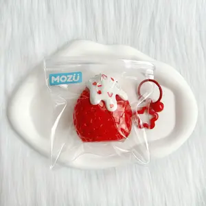 [Classic Squish Texture] taba squishy Snowy Strawberry , Fidgets Toy for Stress Relief & Fun – Perfect for Party, Birthday, Holiday & Christmas Gifts – Silicone Material [145g]