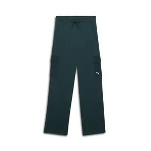 PUMA Womens Essentials Jacquard Straight Cargo Pants Casual - Green