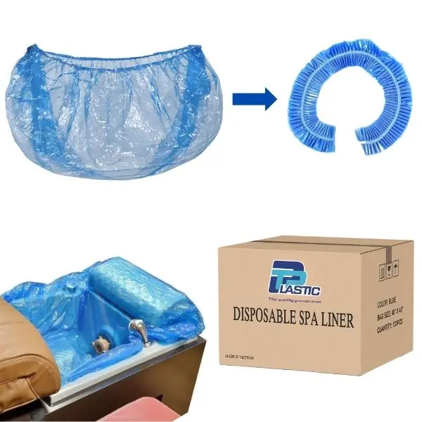 400 PCS Disposable Foot Spa Liners - Blue Plastic Pedicure Bags for Foot Spa Bowl, 48" x 48" Large Size, Salon & Home Use