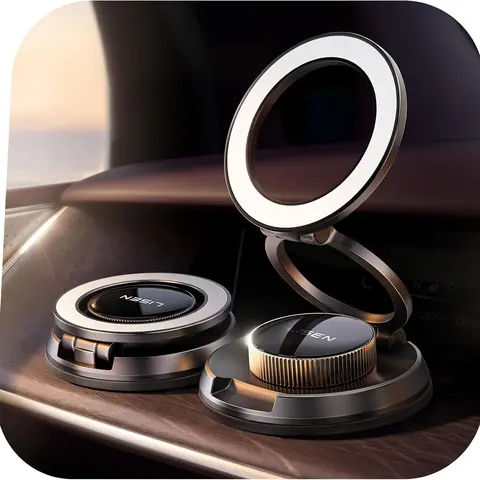 【All Metal &Nano Gel Super Strong Suction】LISEN Car Phone Holder for Magsafe 360 Adjustable Vacuum Magnetic Phone Holder for Car, Suction Cup Phone Mount for iPhone 18 Pro Max  17 16 15 14 13 12 toolupgrade techvibes