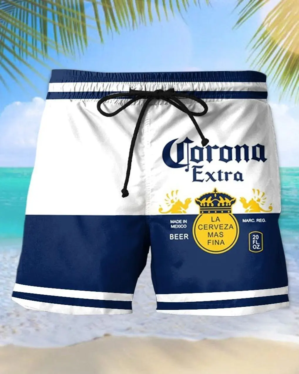 Corona Extra Men's Casual Drinking Print Beach Shorts-032917 75K