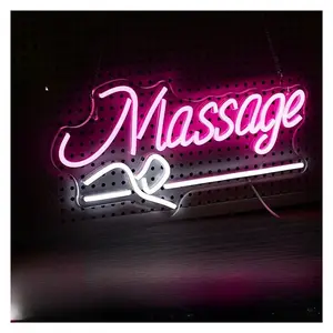 Sign Illuminated Massage Neon Sign For Wall Decor Neon Light Sign Massage Room Business Signage Spa Salon Wellness Center Hanging Decor Sign Illuminated