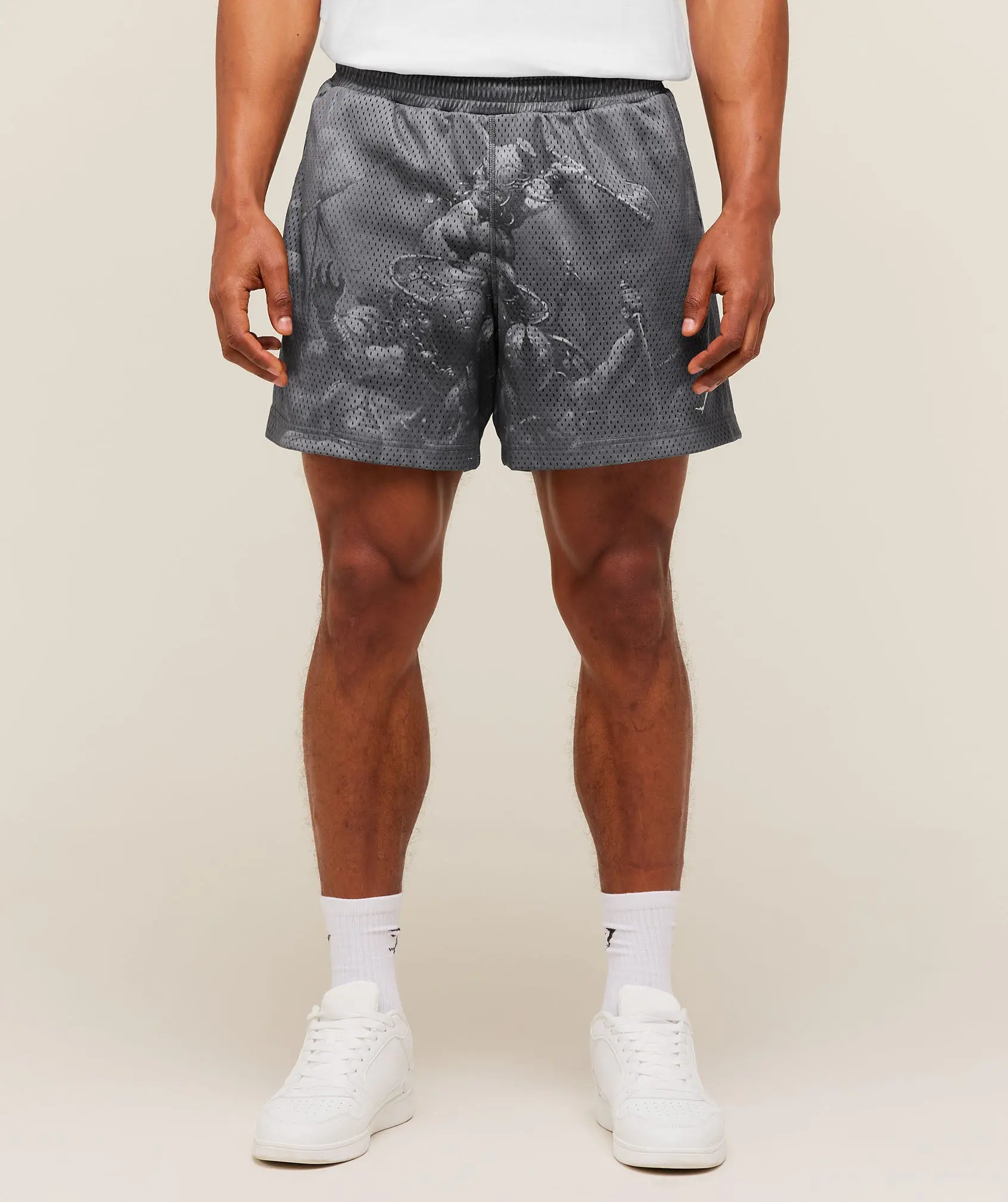 Gymshark x Frazetta Power Shorts – Onyx Grey Regular Fit Gym Shorts, Lightweight Training Wear