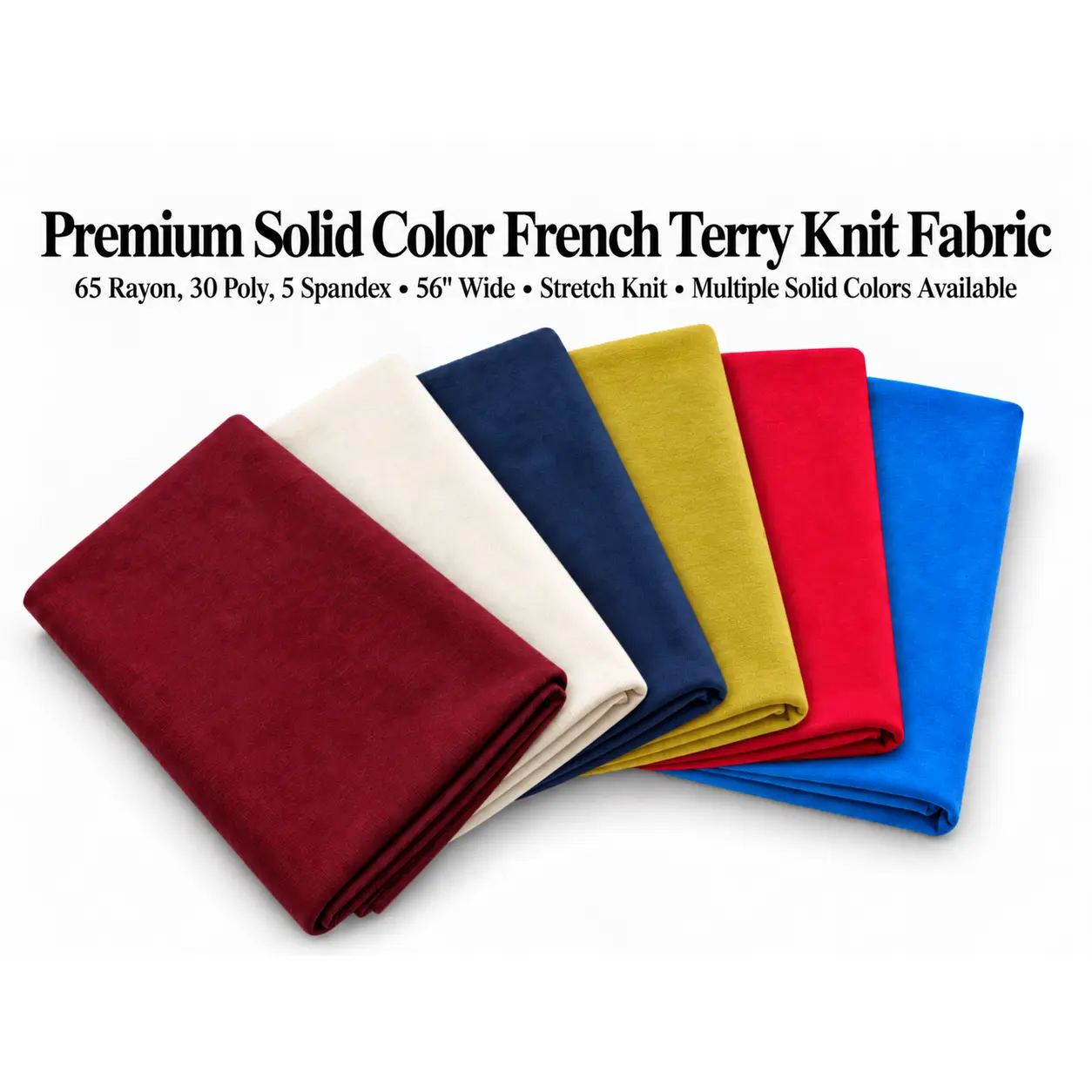 Rayon-Spandex Jersey Fabric by the Yard, Solid Colors, Buttery Soft 4-Way Stretch 200 GSM for Dresses, Tops, Loungewear