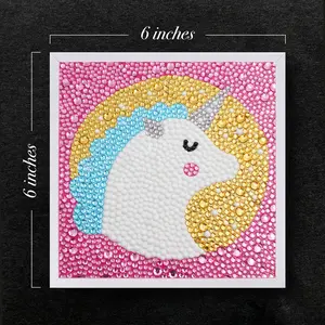 Unicorn Diamond Art Kit, Home Decor, Diamond Painting For Kids, 5D Diamond Painting, Wall Decor, DIY Diamond Art, Diamond Art with Frame, Handmade Craft, Best Gift, Goody Bags, Birthday Gift, Wall Art for Home Living Room Bedroom